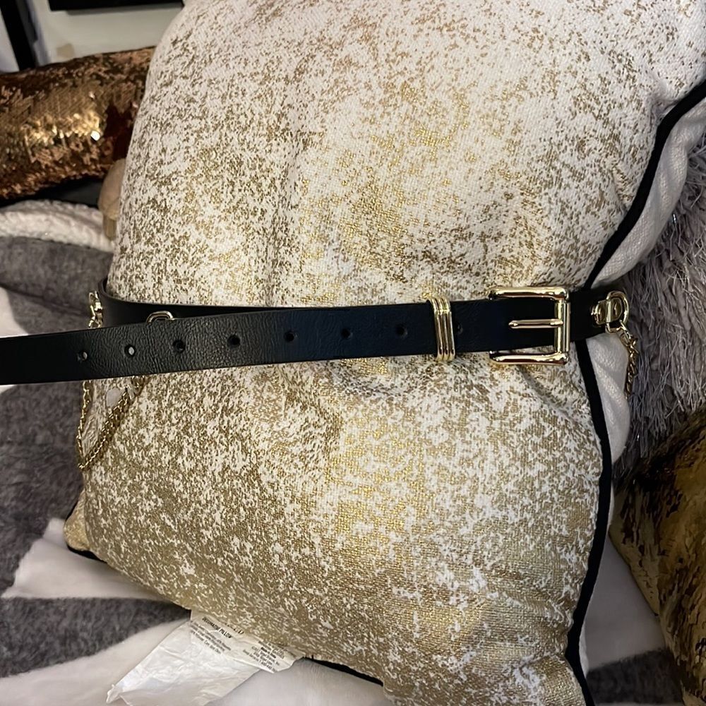 Xl/xxl unisex cosplay goth punk rock black gold metal chain belly hoop link belt - Picture 3 of 8